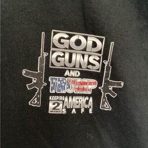 Black Graphic Men's T-Shirt TRUMP GOD GUNS AND TRUMP